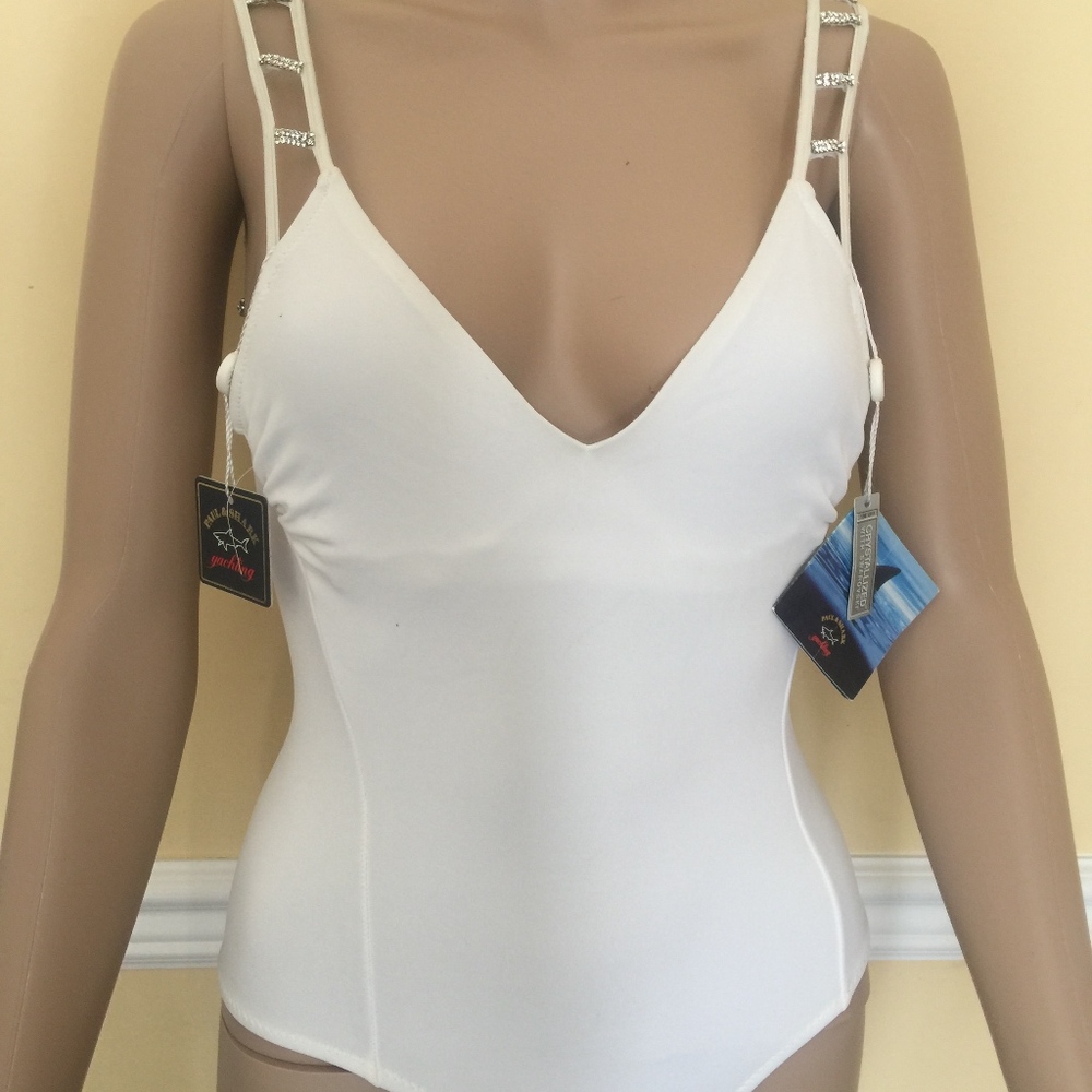 COPY - PAUL & SHARK Swarovski Embellished White Swimsuit